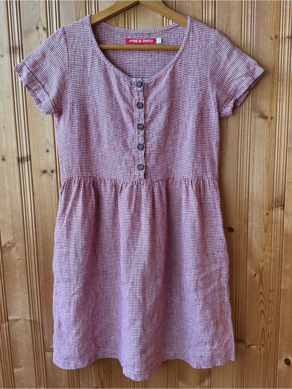 Red & white Gingham Pyne & Smith linen dress